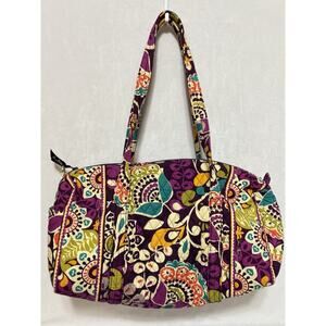 Vera Bradley Plum Crazy Floral Travel Duffle Tote Bag 18×10×8